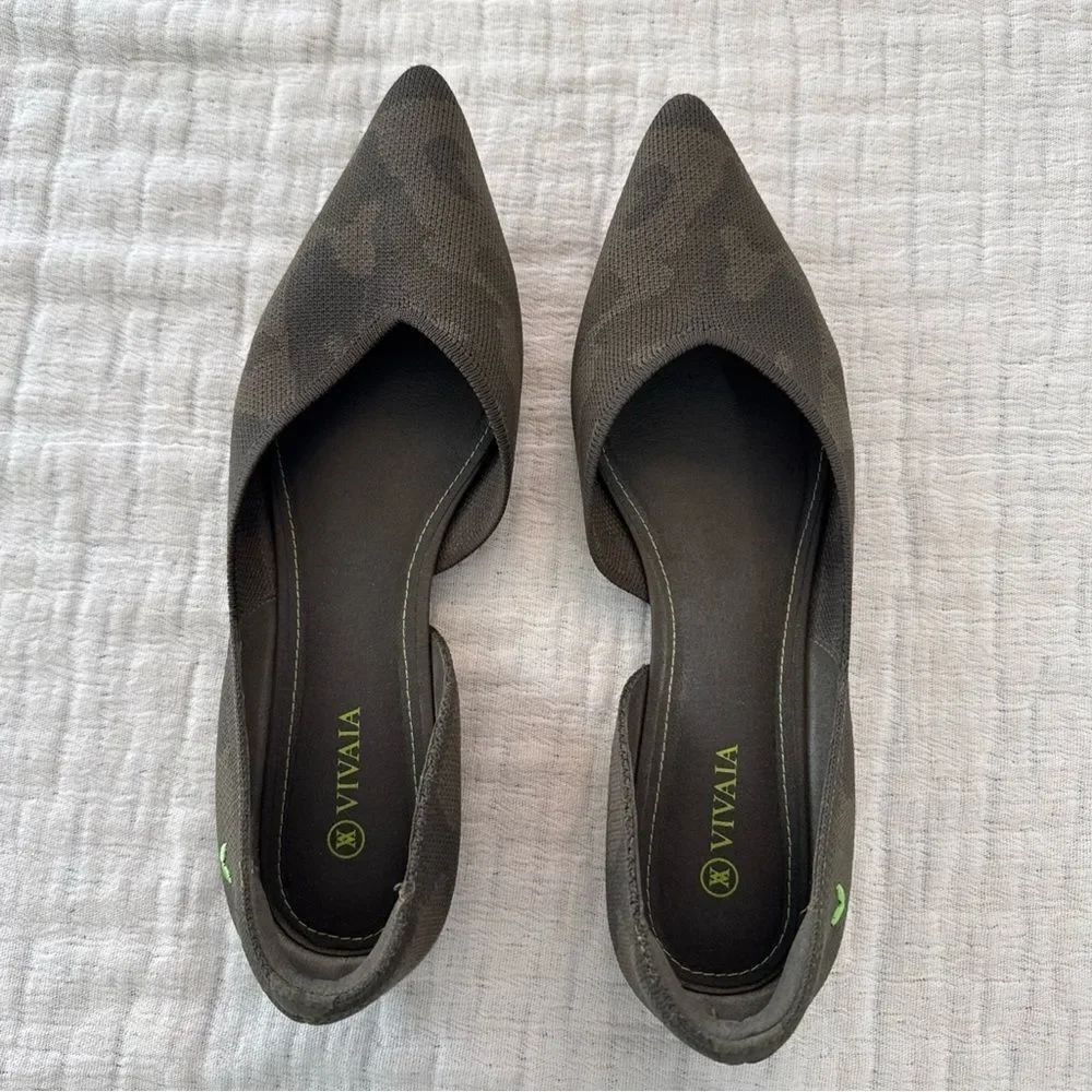 Vivaia Pointed-Toe D'Orsay Flats (Melia) Army CAMO Green 40.5eu 9-9.5 US - Picture 3 of 9